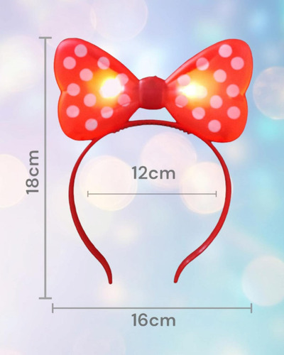 36 Diademas Orejitas Minnie Mouse Mimi Luz Led De Colores