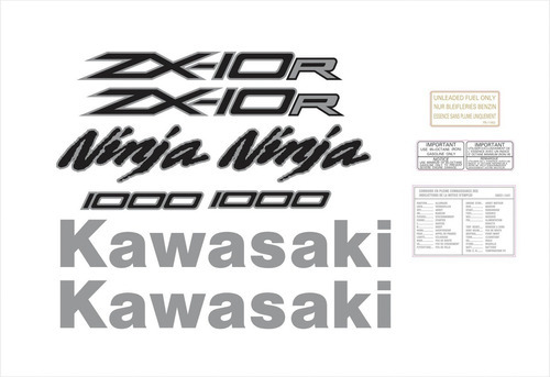 Adesivos Compativel Kawasaki Ninja Zx-10r 2014 Verde Kit D07