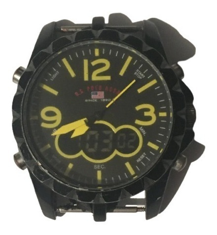 Reloj Polo Assn Us9237 Negro Y Amarillo Original Usa