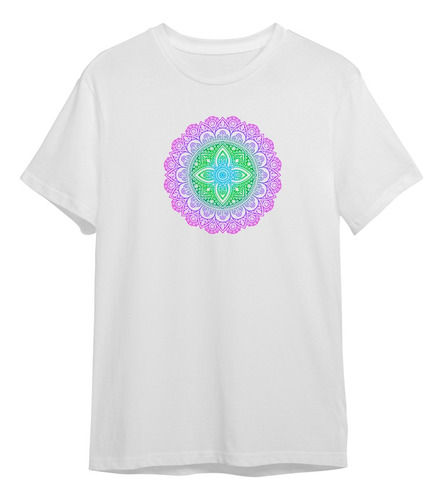 Camiseta Camisa Mandala Degrade Colors Hippie Dtf Ref1394