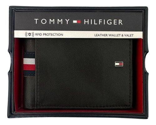 Billetera De Cuero Tommy Hilfiger Hombre En Caja Rfid Protec