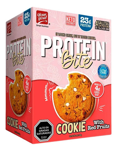 Box 4 Galletas Protein Bite 23g  Red Fruits - Your Goal