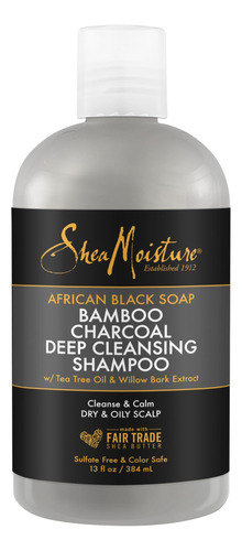 Shea Moisture African Black Soap Bamboo Charcoal Champú De.