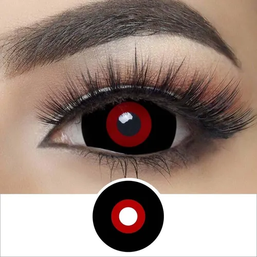 Lentes De Contacto Negro Rojo Esclera Cosplay Mini Sclera Env o