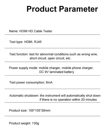 Tester De Red Y Hdmi Probador De Cables Rj45 Rj11 Utp Hdmi