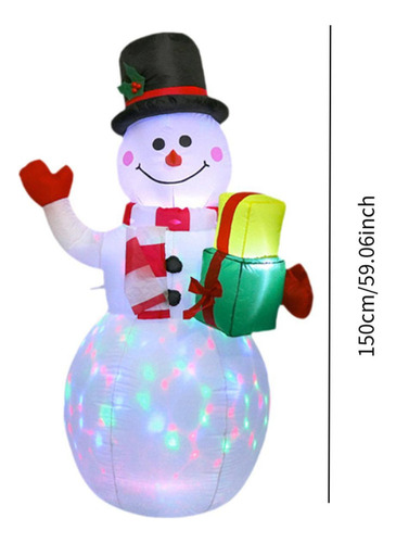 Muñeco De Nieve Inflable Navideño, Decoración Navideña,