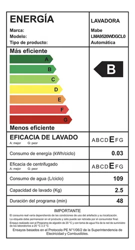 Lavadora Automática 9.5 Kg Mabe Lma9520wdgcl0