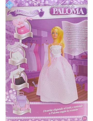 Imagen 4 de 7 de Muñeca Paloma Vestidos De Viaje Con Accesorios Duende Azul