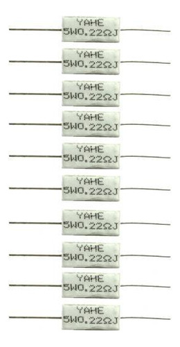 4 Resistor De Cimento 10pcs Wirewound 5w 0.22ohm Horizontal