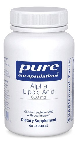 Ácido Alfa Lipoico 600 Mg Pure Encapsulations 60 Cápsulas