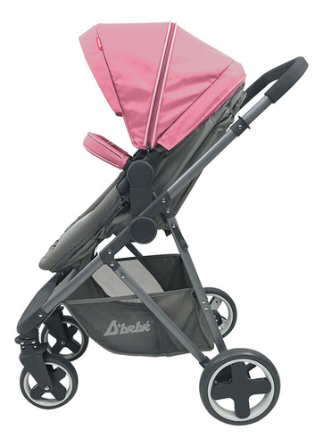 Carriola D Bebe Queen Portabebe Base De Carro Bambineto Color Rosa Chasis Gris