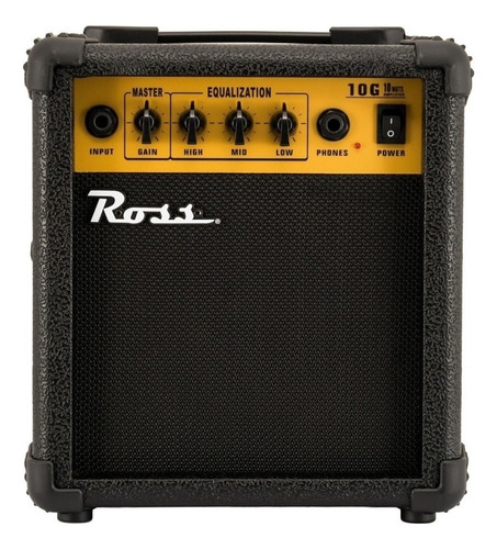 Amplificador De Guitarra Ross G10 Combo 10w Color Negro/amarillo
