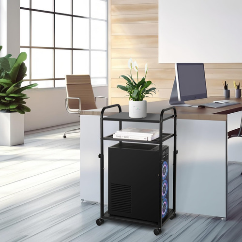Soporte De Torre De Computadora Ajustable Con Ruedas Bloquea