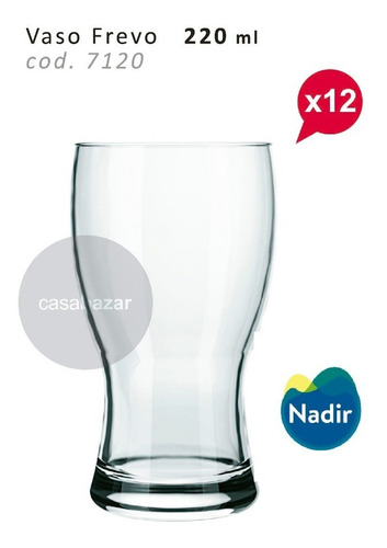 Imagen 3 de 6 de Vaso Vidrio Cerveza Mini Frevo 220ml Nadir X12un Degustacion