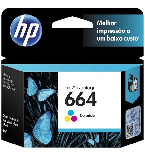 Cartucho Hp Num 664 Tricolor 2ml F6v28al