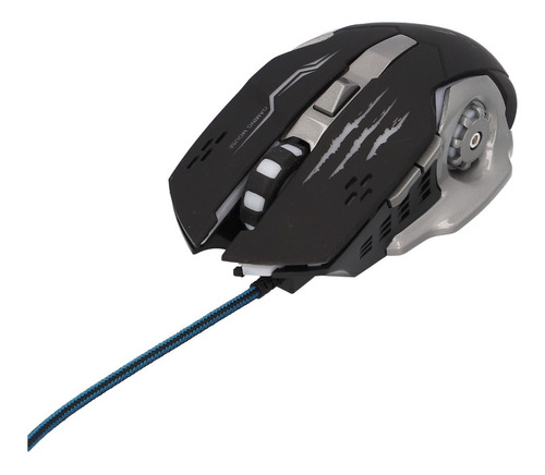 Mouse Gamer Led Rgb 3200 Dpi Luz Led Color Negro y Gris