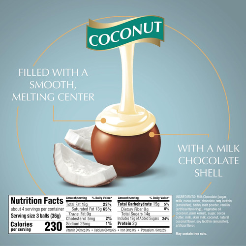 Trufas Chocolate Con Leche Y Coco Lindt Lindor Premium 144g