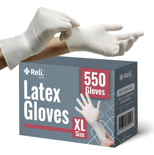 Reli. Guantes De Latex, Xl (paquete De 550 Unidades, Desecha