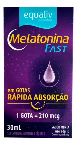 Melatonina Fast 30ml (210mcg) Equaliv Sabor Menta