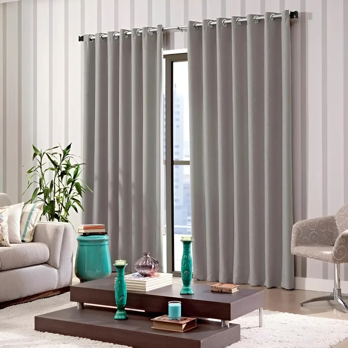 Cortina Corta Luz Tecido Blend 3,00x2,30m Duna Bella Janela