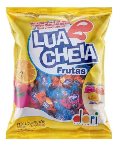 Caramelos Lua Cheia Frutas Sabor Framboesa, Cereja e Laranja Sem ...