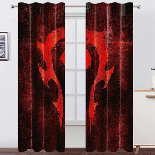 Of Warcraft Cortinas Opacas Con Diseño Juego Para Ventilador