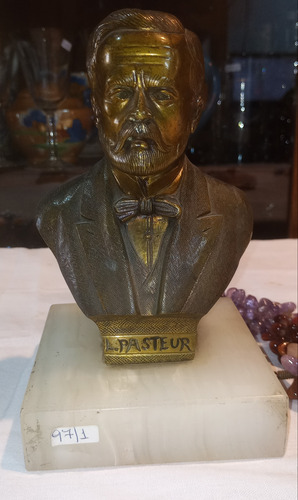 Antiguo Busto Figura De Bronce Con Base Marmol Impecable N97 (Usado)