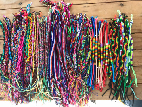 100 Pulseras Tejidas Artesanales Surtidas De 3 Modelos 