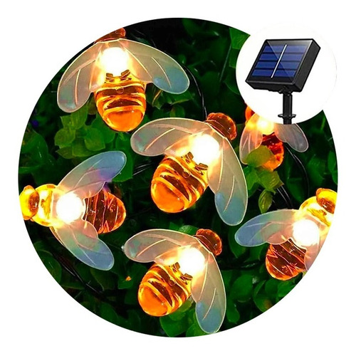 Guirnalda Solar Abeja Hadas 5 Metros 50 Led Calida 