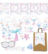 Comprar Kit Imprimible Candybar Cola De Sirena Mermaid Personalizado
