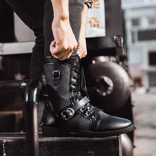 Botas De Moto Retro Punk Para Hombre Street Men