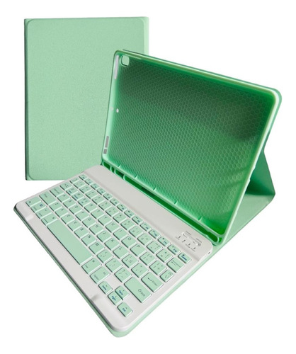 Funda Con Teclado Verde Para iPad 7ma/8va/9na 10.2 Español