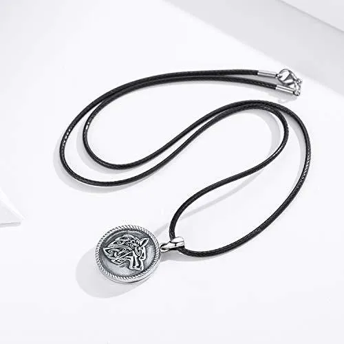 Collar Locket De Lobo Compatible Con Fotos - Plata 925.