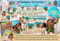 Comprar Kit Imprimible Candy Bar Moana 100% Editable