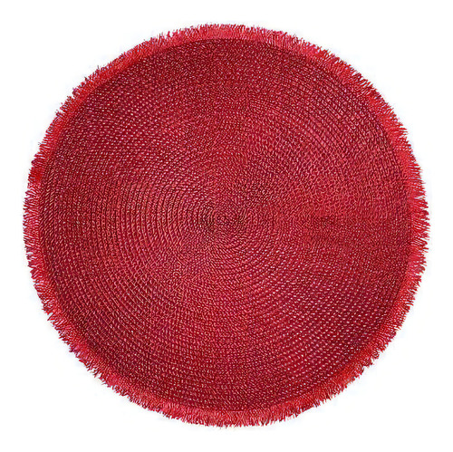 Lugar Americano Redondo Kenya La Frange 38cm Vermelho