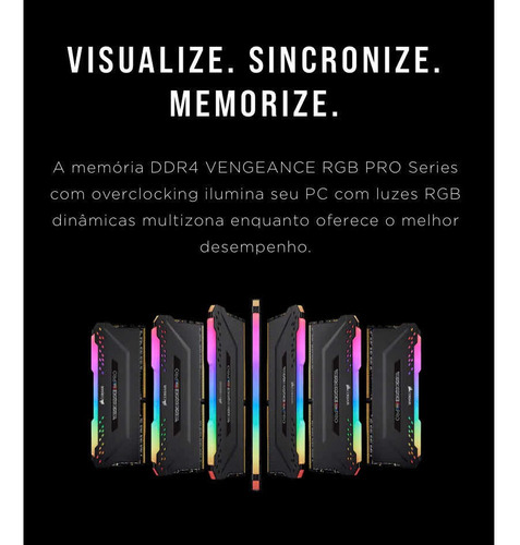 Imagem 5 de 6 de Memória Ram Vengeance Rgb Pro Color 2x8gb Corsair 3000mhz
