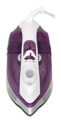 Imagem 3 de 3 de Ferro de passar a vapor Black+Decker FX2500 cor branco e lilás com base antiaderente 220V