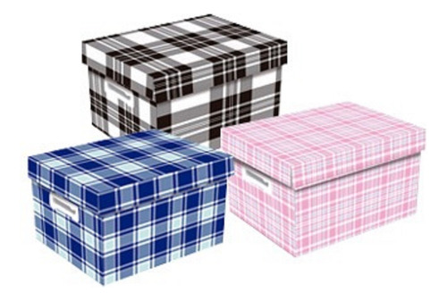 Caja Archivo Con Tapa Organizadora Cuadr 37x28x21.2cm Pagoda Criative Mediana Azul