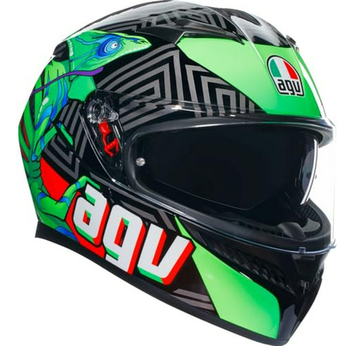 Casco De Motocicleta Agv K3 Kamaleon Negro/rojo Xxl