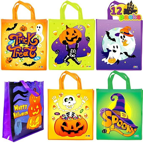 12 Bolsas Grandes De Regalo Para Halloween, Párrafo Ideales