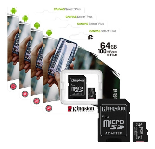 Kit 20 Memoria Micro Sd 64gb Kingston Canvas Mayoreo