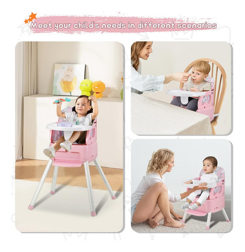 4 En 1 Silla Alta De Bebé Portátil, Silla Alta Convertible Y