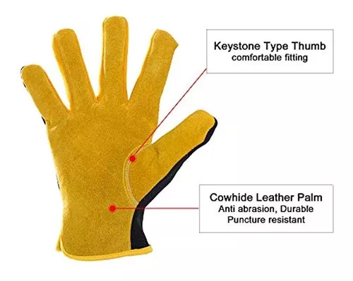 Guantes de seguridad recubiertos para el trabajo, paquete de 8 pares,  agarre firme, uso general y jardinería, para hombres y mujeres (talla S,  rojo)