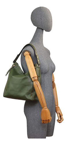 Bolsa Couro Legítimo Ombro E Transversal - Sn Couros Vermont Cor Verde