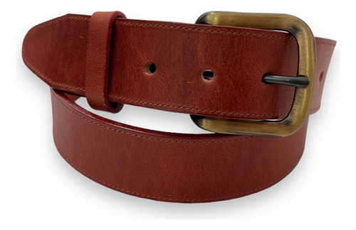 Cinturón Vintage Minero De Cuero Hebilla Latón