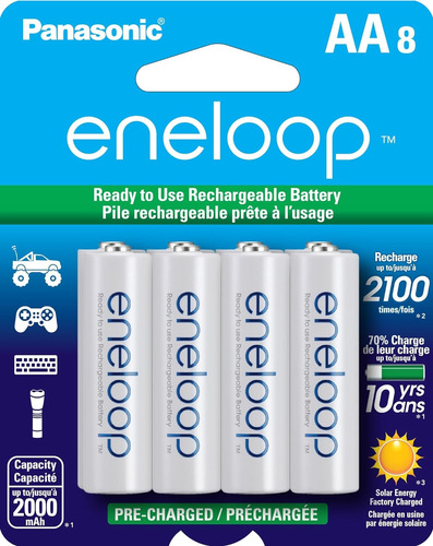 Baterias Recargables Panasonic Eneloop Aa 8p 2000mah Solar