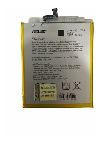 Bateira Asus C11p1609 Zenfone 3 Max Zc553kl Original Nova