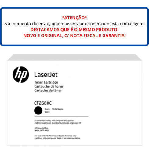 Imagem 4 de 10 de Toner Original Hp 58x Cf258x M428dw M428fdw M404n M404dw Nfe