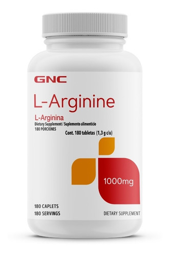 L-arginina 1000 Mg - Gnc - 180 Cápsulas