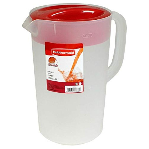 Pitcher Classic 1 Gallon Clear Base, Red Lid